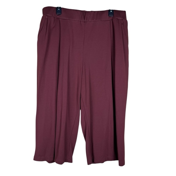 Universal Standard Culottes Size 14/16 Burgundy Pull On Wide Leg Pockets Stretch - Picture 8 of 8
